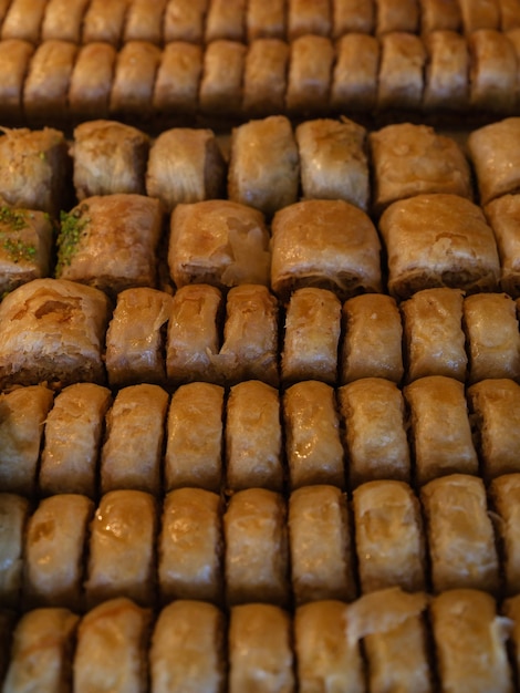 Baklava turco tradicional e delicioso