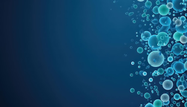 Bakterien auf blauem Hintergrund Weltkrebstag Konzept