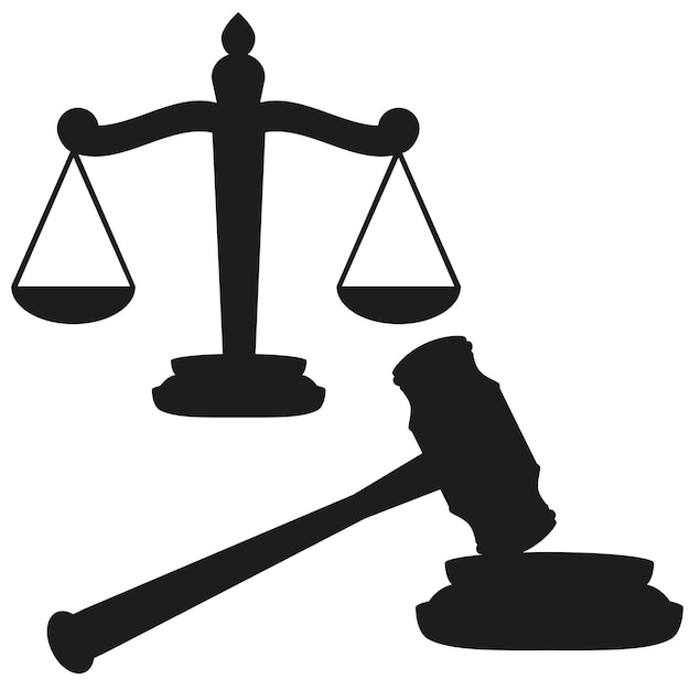 balança da justiça e martelo dos juízes