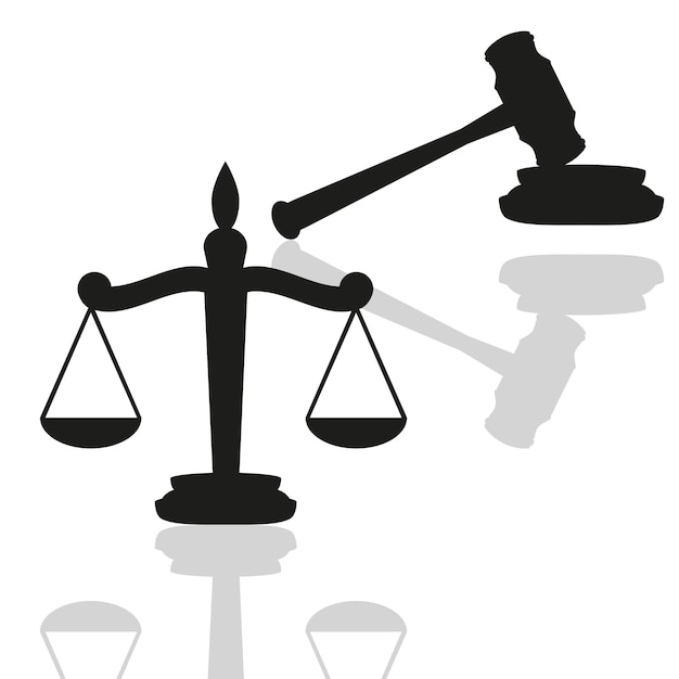 balança da justiça e martelo dos juízes