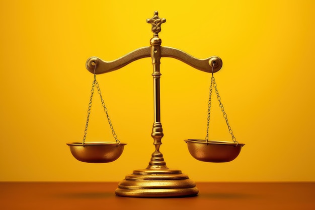 Balança da justiça Símbolo da justiça no fundo do tribunal Generative AI