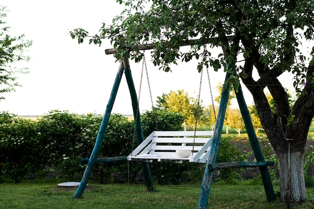 Foto balançar no jardim em um dia de verão