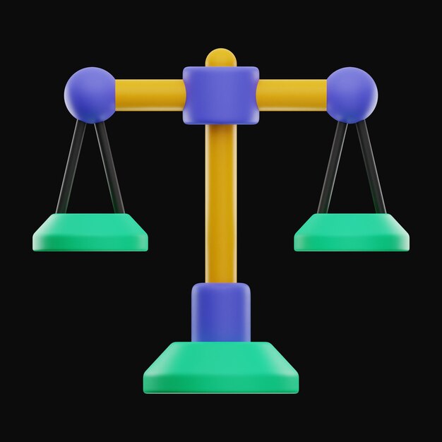 Balance Coin Money Finance Icon 3D-Rendering auf isoliertem Hintergrund