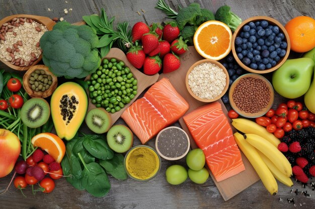 Foto a balanced and diverse diet for optimal fitness