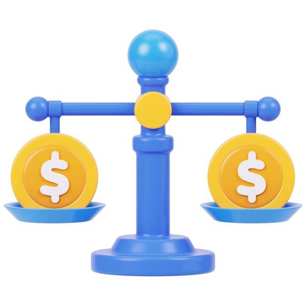 Balanceiras com moedas de dólar
