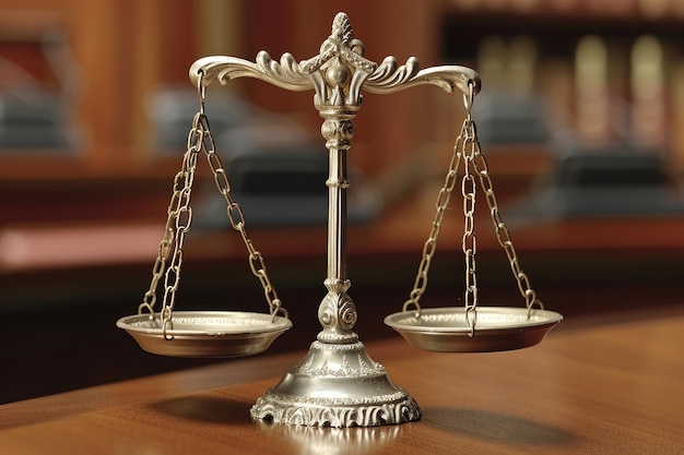 balanza de la justicia y mazo del juez fotografía profesional