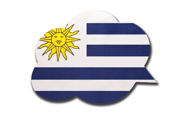 Balão 3d com bandeira nacional uruguaia isolada no fundo branco. símbolo do país uruguai. sinal de comunicação mundial.