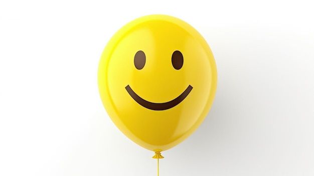 Foto balão amarelo com um rosto sorridente