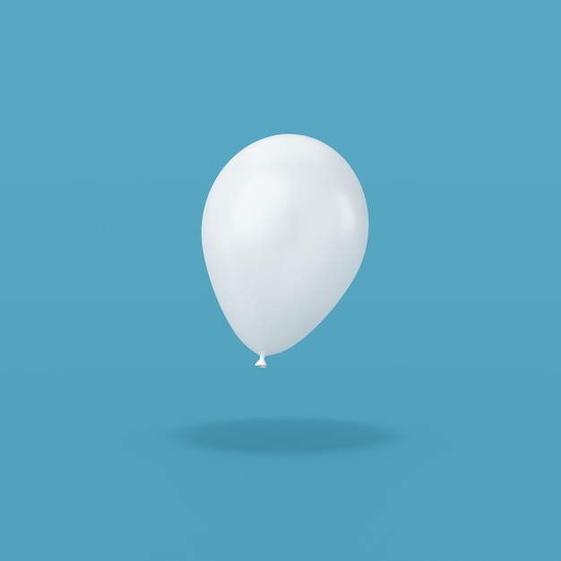 Balão Branco em Fundo Azul