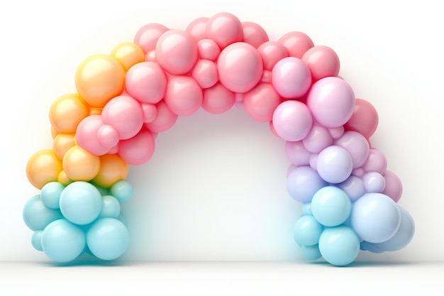 Foto balão colorido arco-íris pastel