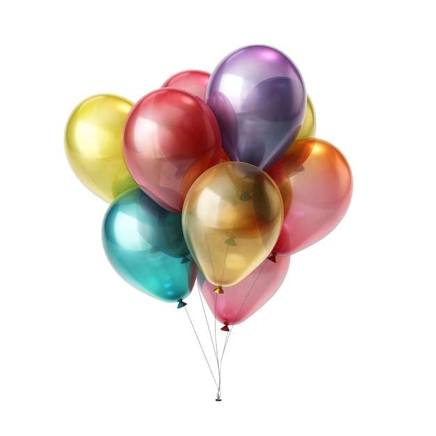 Foto balão colorido fundo isolado transparente ai