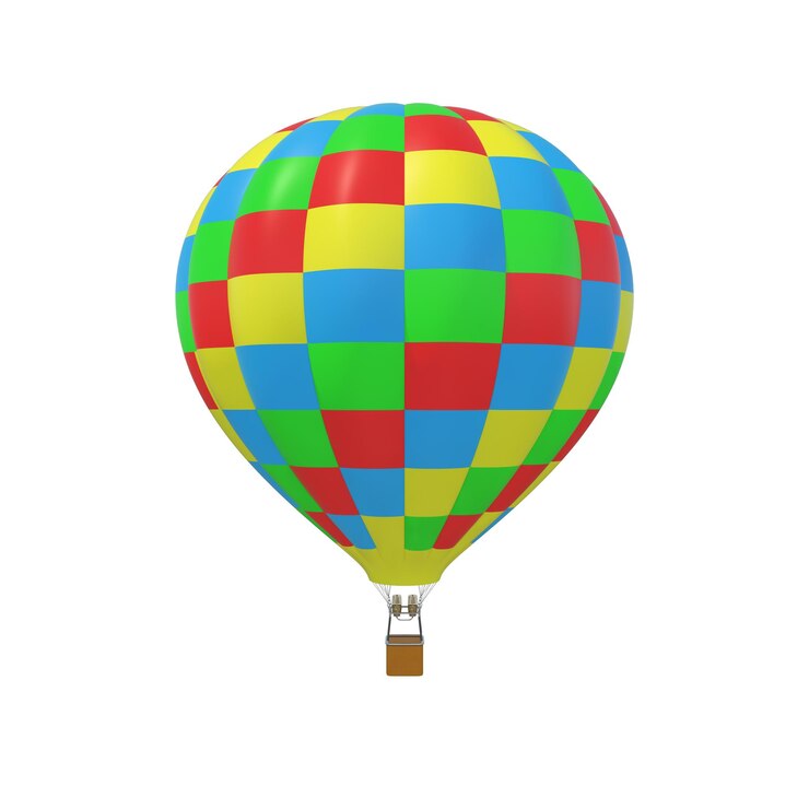 Foto balão colorido isolado na ilustração 3d de fundo branco