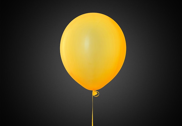 Balão de ar amarelo em fundo preto