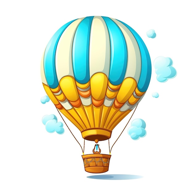balão de ar quente bonito de desenho animado