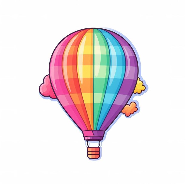 Foto balão de ar quente bonito de desenho animado