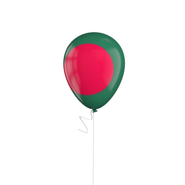 Balão de bandeira de Bangladesh em uma renderização em 3D de corda