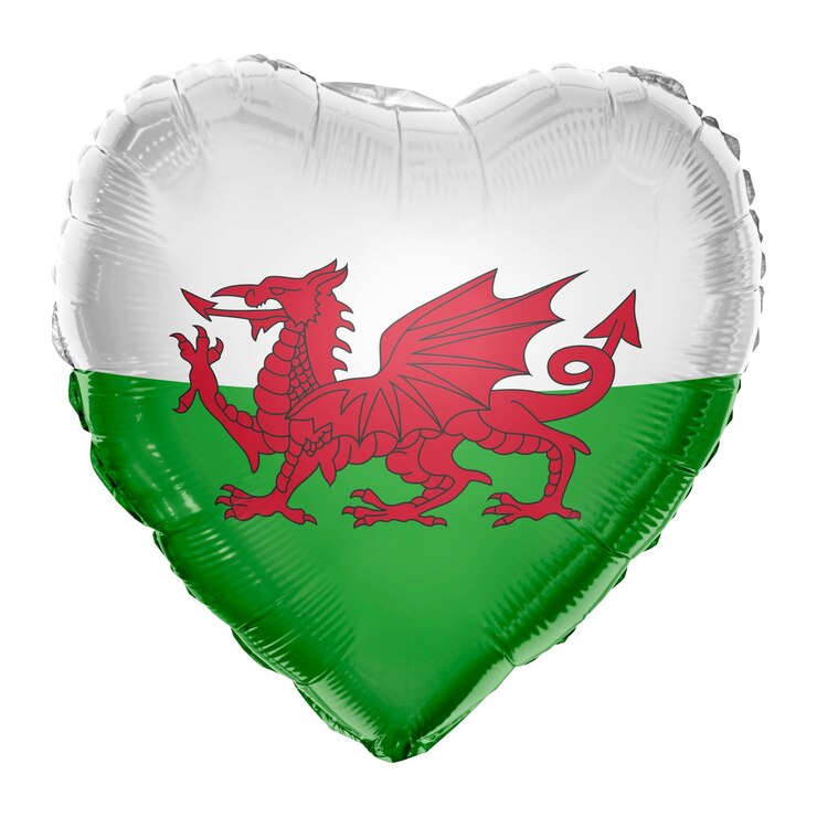 Foto balão png da bandeira de gales em fundo transparente