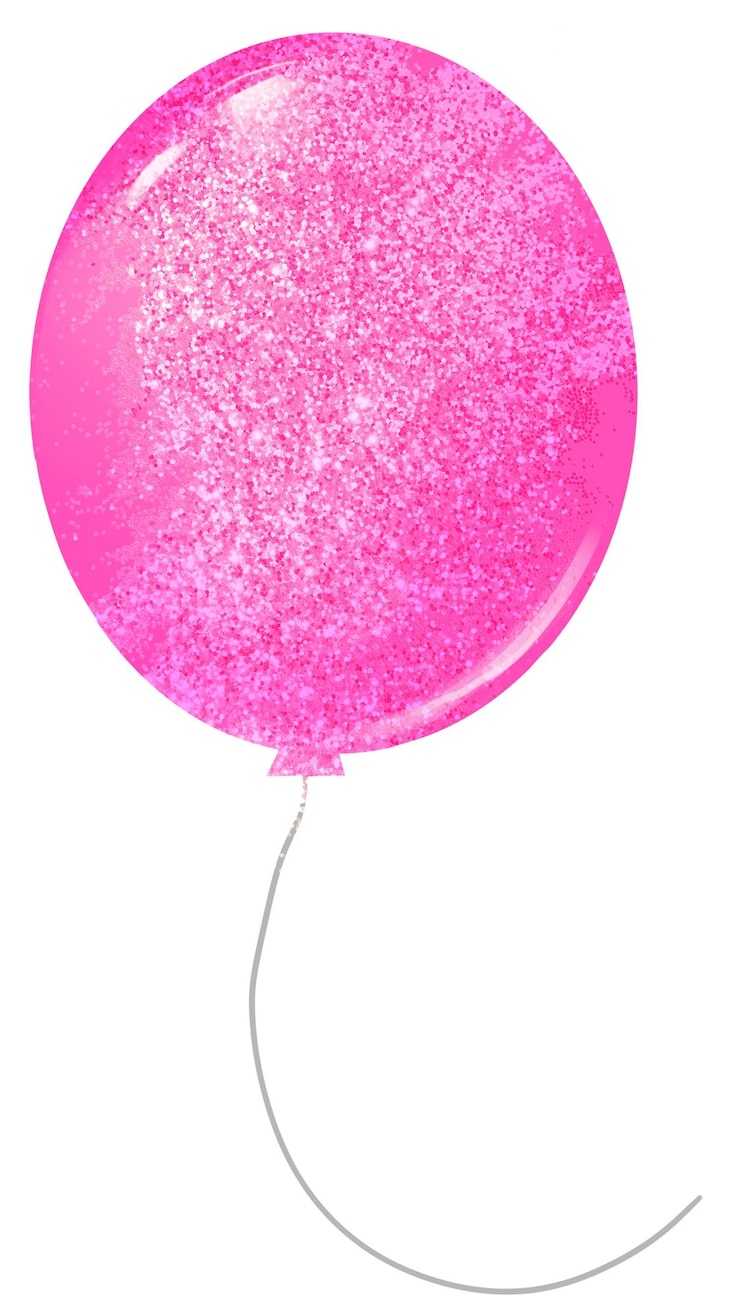 Foto balão rosa brilhante adesivo png fundo transparente