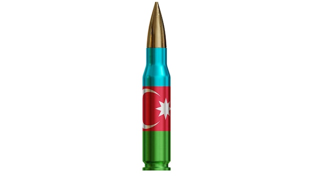 Las balas con la cubierta de la bandera de Azerbaiyán