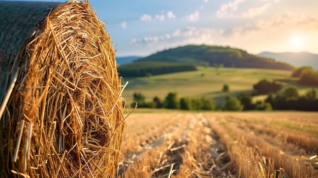 Balas de paja en el campo