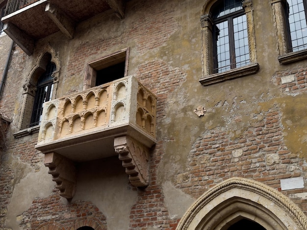 Balcão original de Romeu e Julieta localizado em Verona Itália