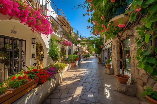 Foto balcón con vista al mediterráneo inspirado