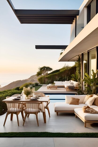 un balcón con vistas al océano y el océano