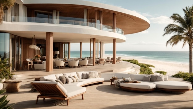 un balcón con vistas al océano y una playa