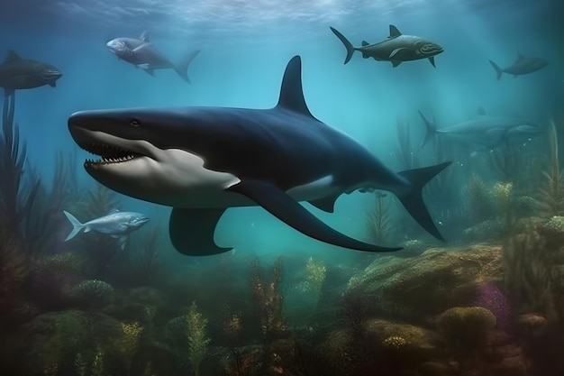 Baleia assassina orcinus orca rede neural arte gerada por IA