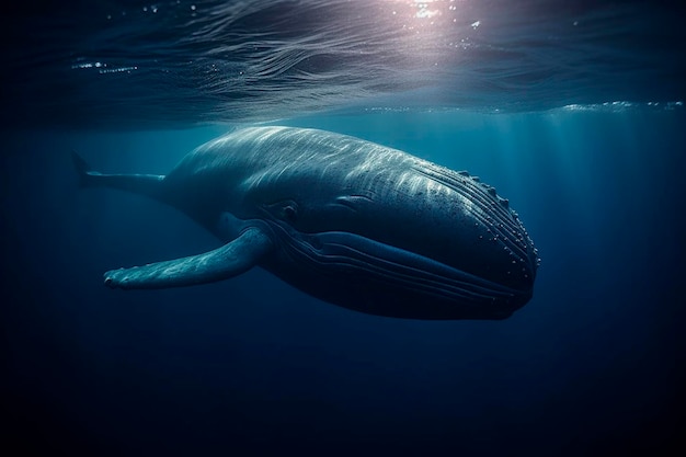 Baleia azul no oceano IA generativa