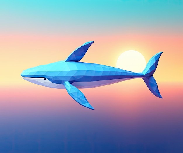 La balena de dibujos animados en 3D