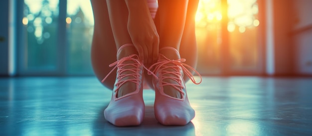 Balerina em sapatos de ballet