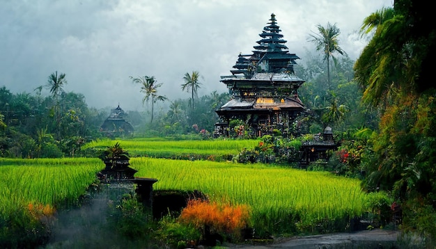 Bali hermoso paisaje colorido Naturaleza de la isla de Bali Indonesia