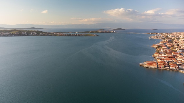 Balikesir ayvalik e vista aérea da ilha cunda