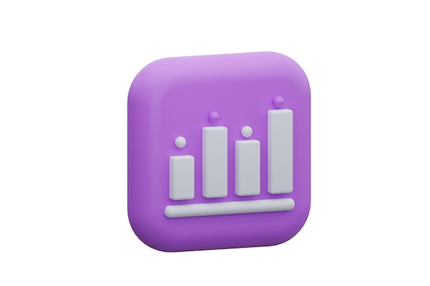 Balkendiagramm isolieren weißen Hintergrund 3D-Rendering