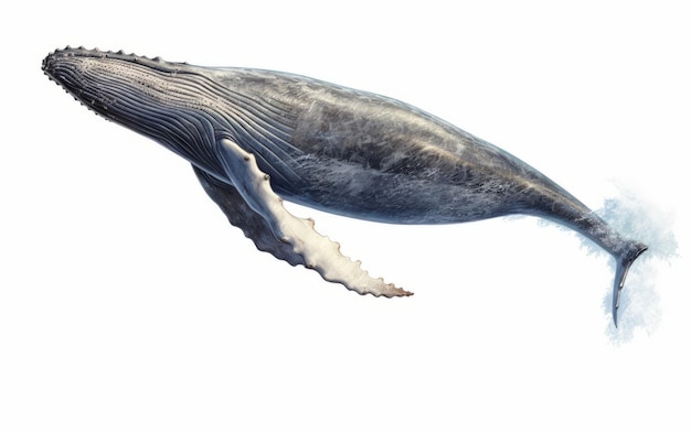 La ballena azul aislada