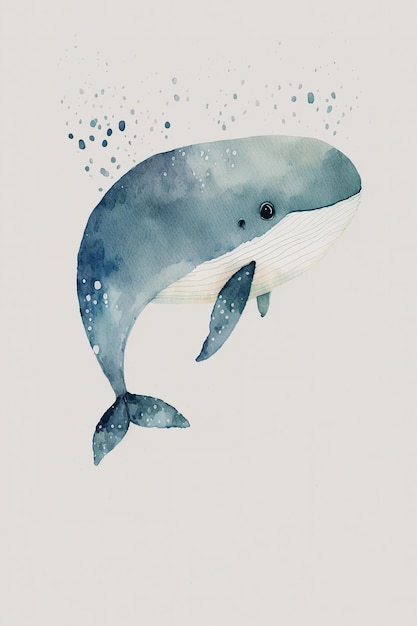 Una ballena azul está nadando en el agua.