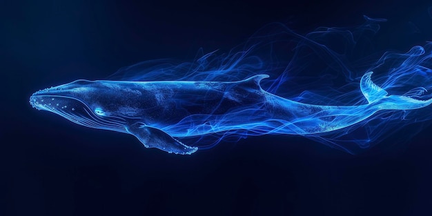 la ballena azul en el océano