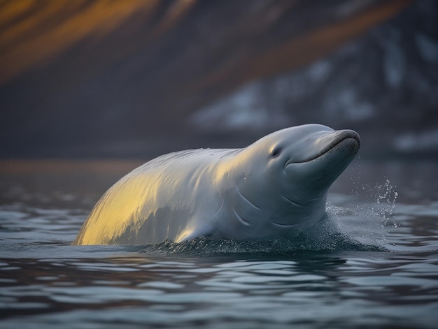 Ballena Beluga en el hábitat ártico