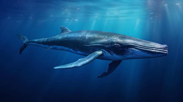 Foto la ballena jorobada generó ia bajo el agua