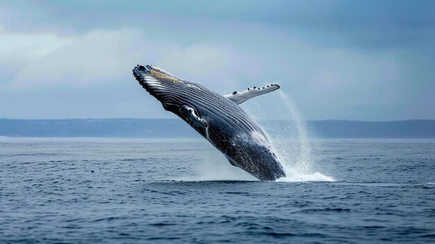 La ballena jorobada saltando fuera del agua Generativo Ai