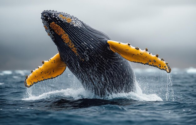 Ballena jorobada saltando
