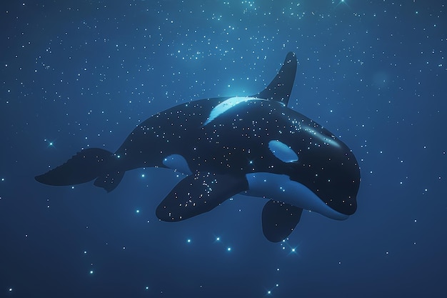 La ballena orca nadando en el océano