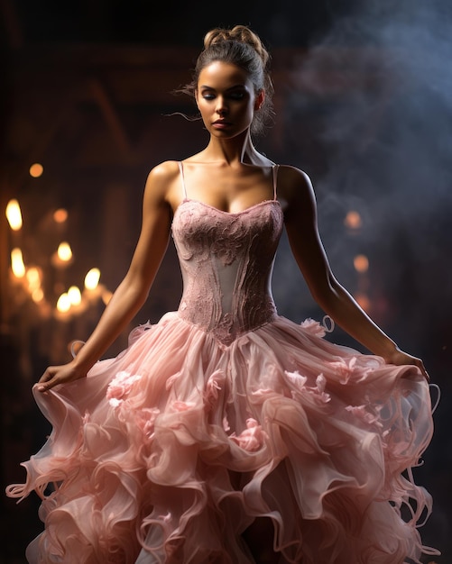 Foto ballerina in einem zarten rosa tutu