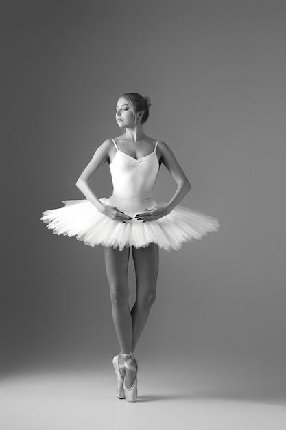 Ballerina in Tutu und Spitzenschuhen