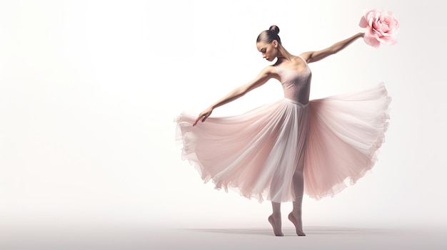 Ballerina tanzt auf klassischem Studio-Hintergrund