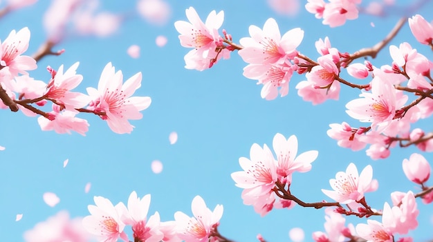 Ballet Springs Cerezas en flor y pétalos en una danza a través de un cielo lleno de flores