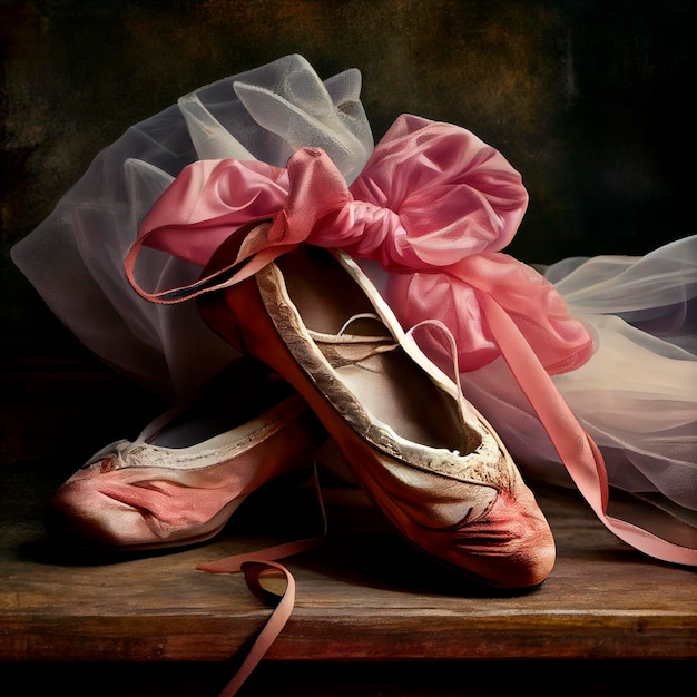 Ballettschuhe Illustration erstellt durch generative KI-Technologie