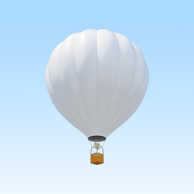 Foto ballon de ar branco na ilustração 3d do fundo do céu