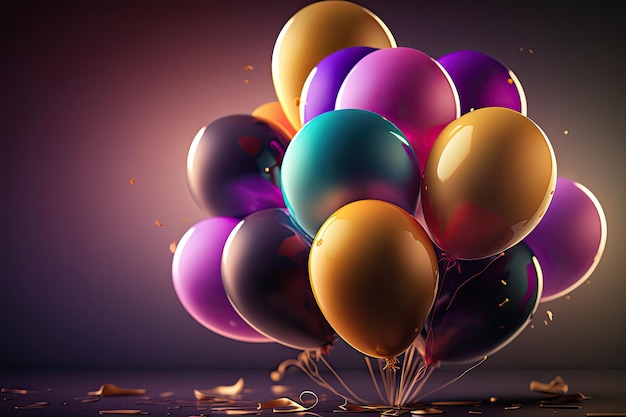 Ballon Geburtstag Urlaub Hintergrund Illustration Generative AI